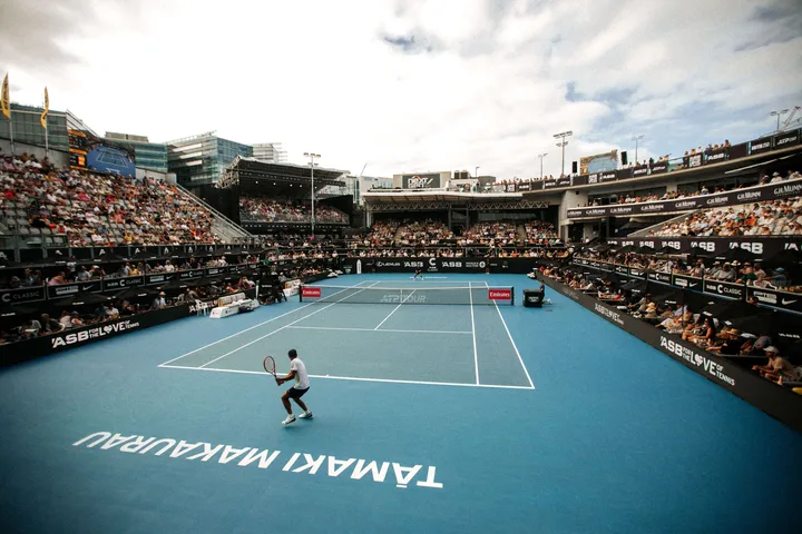 Centre Court and spectators at the ASB Classic