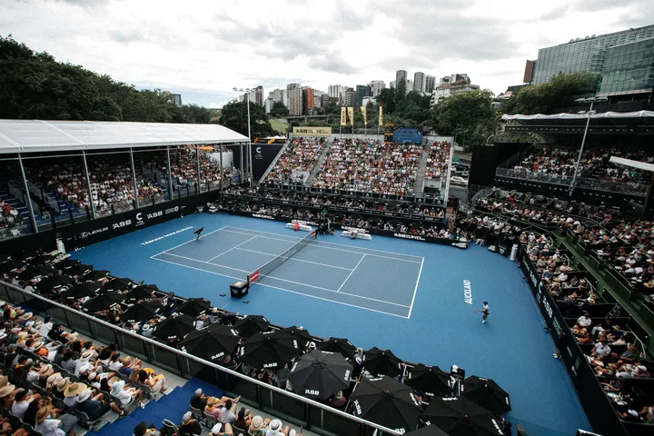 ASB Classic tennis match viewed from the stands