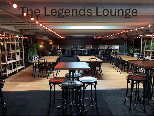 The Legends Lounge at the ASB Classic, with tables and lounge seating